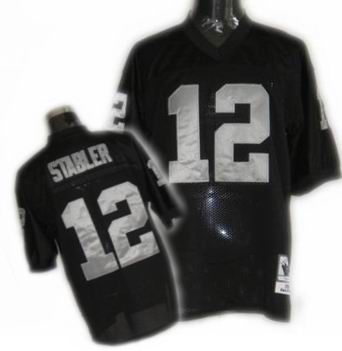 Oakland Raiders #12 Ken Stabler Throwback black jerseys