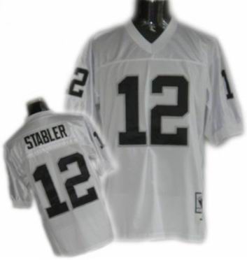 Oakland Raiders #12 Ken Stabler Throwback white jerseys