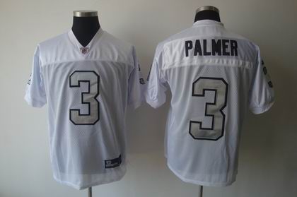 Oakland Raiders #3 Carson Palmer white Silver Number jeyseys
