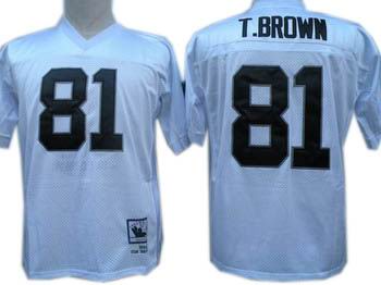 Oakland Raiders #81 T.Brown white Jerseys Throwback