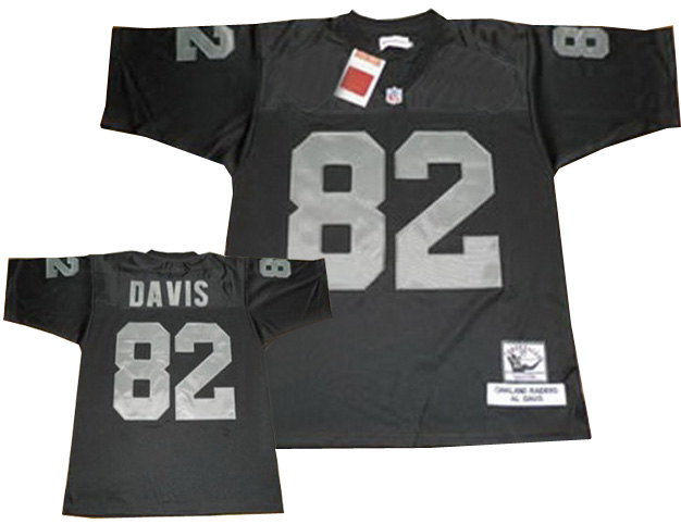 Oakland Raiders #82 Al Davis black throwback jerseys