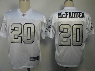 Oakland Raiders 20 Darren McFadden Silvery white number jersey