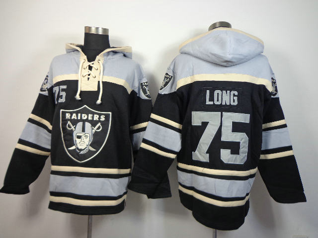 Oakland Raiders 75 Howie Long Lace-Up NFL Jersey Hoodies