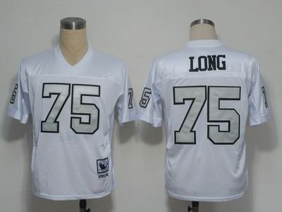 Oakland Raiders 75 Howie Long White Silver Number jeyseys