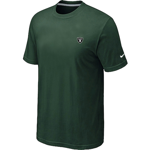 Oakland Raiders Chest embroidered logo T-Shirt D.Green