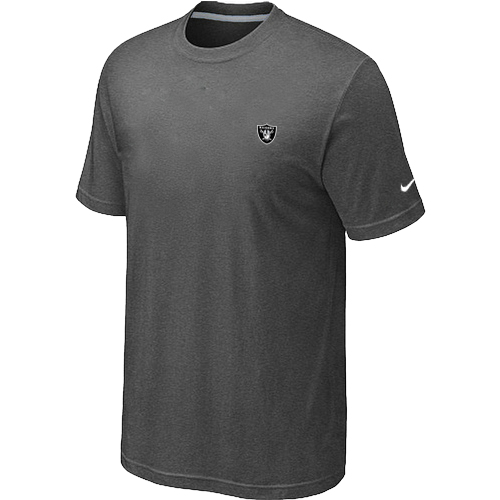 Oakland Raiders Chest embroidered logo T-Shirt D.Grey