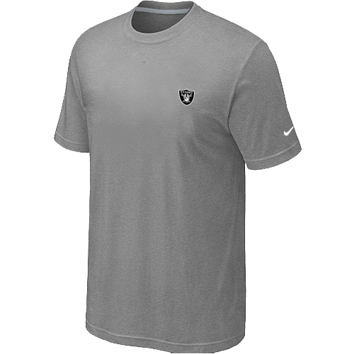 Oakland Raiders Chest embroidered logo T-Shirt Grey