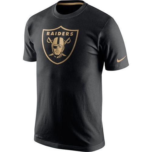 Oakland Raiders Nike Black Championship Drive Gold Collection Performance T-Shirt