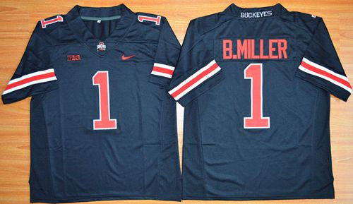 Ohio State Buckeyes 1 Braxton Miller Black(Red No.) Limited NCAA Jersey
