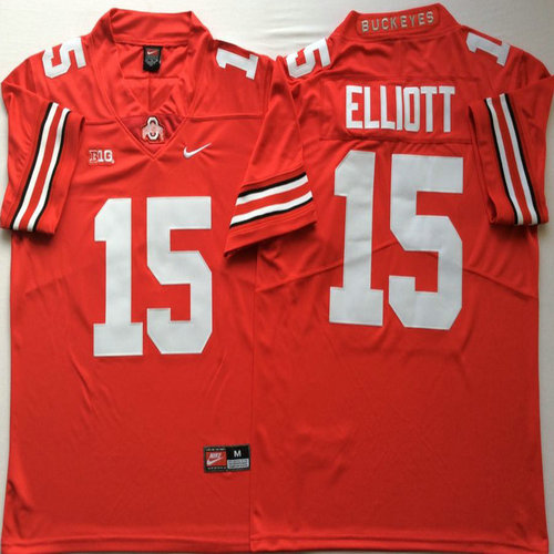 Ohio State Buckeyes 15 Ezekiel Elliott Red Nike College Football Jersey
