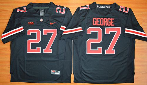 Ohio State Buckeyes 27 Eddie George Black(Red No.) Limited Stitched NCAA Jersey