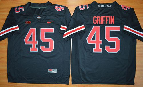 Ohio State Buckeyes 45 Archie Griffin Black(Red No.) Limited Stitched NCAA Jersey