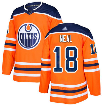 Oilers #18 James Neal Orange Home Authentic Stitched Hockey Jersey