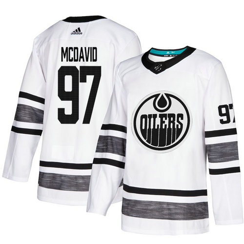 Oilers #97 Connor McDavid White Authentic 2019 All-Star Stitched Hockey Jersey