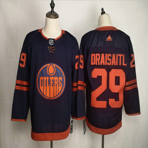 Oilers 29 Leon Draisaitl Navy 50th Anniversary Adidas Jersey