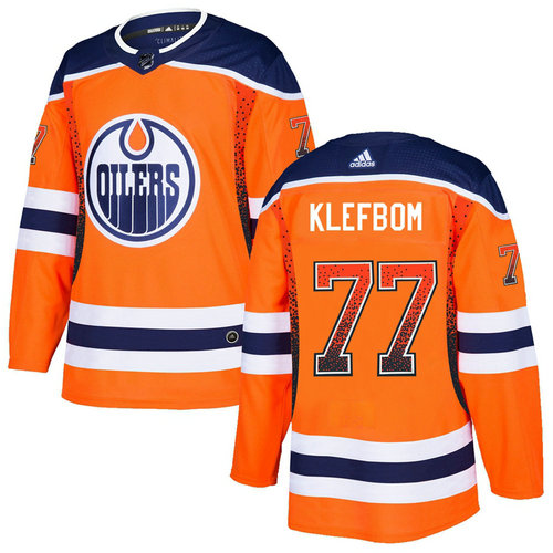 Oilers 77 Oscar Klefbom Orange Drift Fashion Adidas Jersey