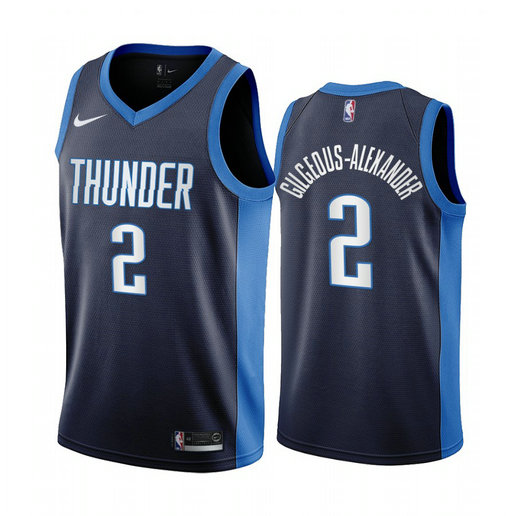 Oklahoma City Thunder #2 Shai Gilgeous-Alexander Navy NBA Swingman 2020-21 Earned Edition Jersey
