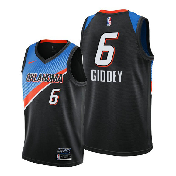 Oklahoma City Thunder #6 Josh Giddey Black Jersey