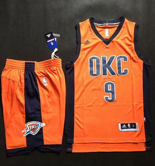 Oklahoma City Thunder 9 Serge Ibaka Orange Alternate A Set NBA Jersey