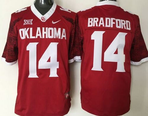 Oklahoma Sooners 14 Sam Bradford Red New XII NCAA Jersey