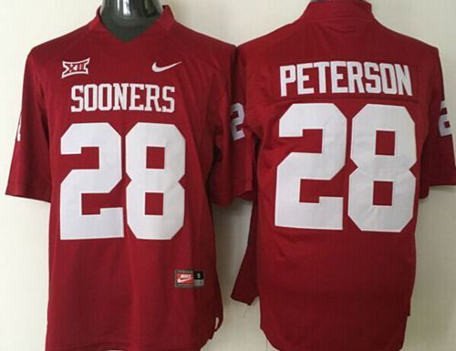 Oklahoma Sooners 28 Adrian Peterson Red NCAA Jersey