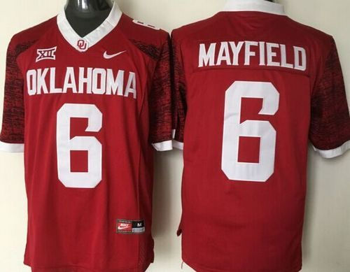 Oklahoma Sooners 6 Baker Mayfield Red New XII NCAA Jersey