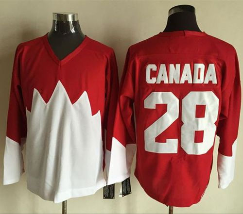 Olympic CA. 28 Canada RedWhite 1972 Commemorative CCM NHL Jersey