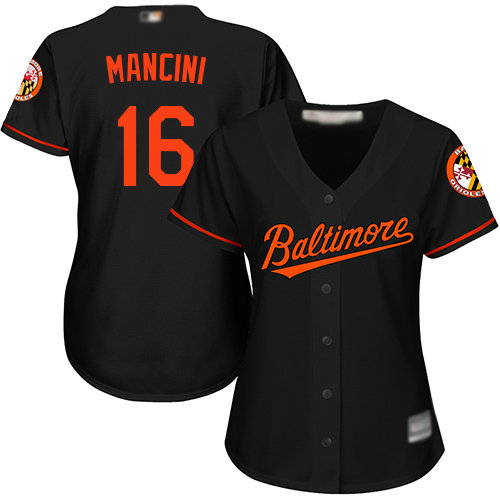 Orioles #16 Trey Mancini Black Women's Alternate Stitched Baseball Jersey