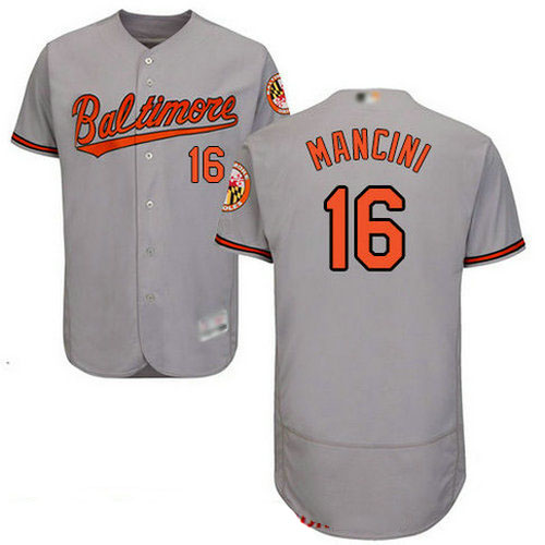 Orioles #16 Trey Mancini Grey Flexbase Authentic Collection Stitched Baseball Jersey