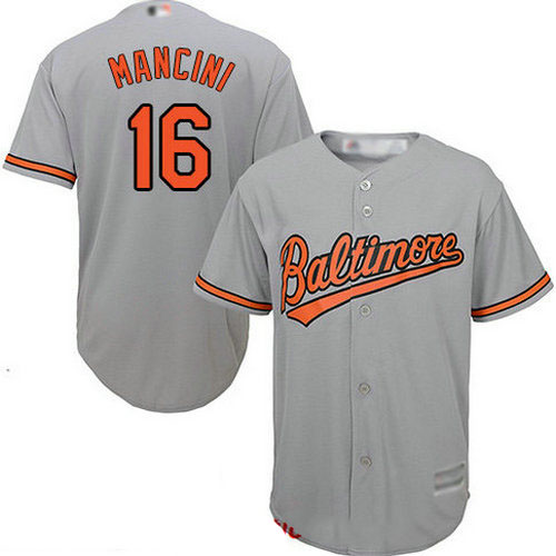 Orioles #16 Trey Mancini Grey New Cool Base Stitched Baseball Jersey
