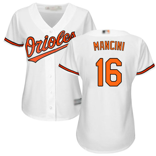 Orioles #16 Trey Mancini White Home Women's Stitched Baseball Jersey