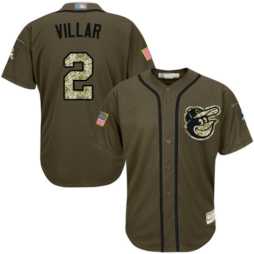 Orioles #2 Jonathan Villar Green Salute to Service Stitched Baseball Jersey