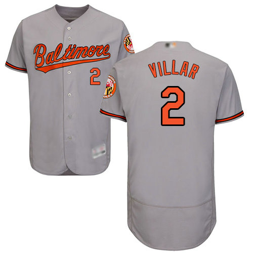 Orioles #2 Jonathan Villar Grey Flexbase Authentic Collection Stitched Baseball Jersey