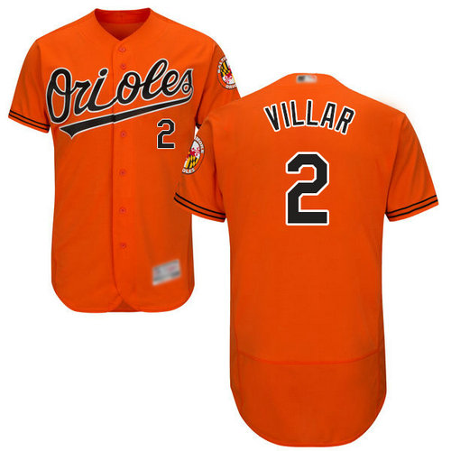 Orioles #2 Jonathan Villar Orange Flexbase Authentic Collection Stitched Baseball Jersey