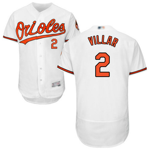Orioles #2 Jonathan Villar White Flexbase Authentic Collection Stitched Baseball Jersey