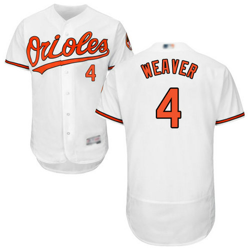 Orioles #4 Earl Weaver White Flexbase Authentic Collection Stitched Baseball Jersey