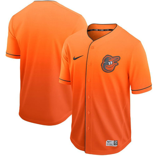 Orioles Blank Orange Fade Authentic Stitched Baseball Jersey