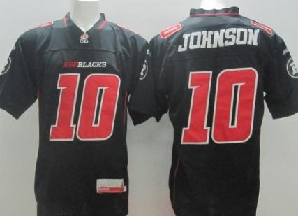 Ottawa RedBlacks 10 Kierrie Johnson Black CFL Jerseys
