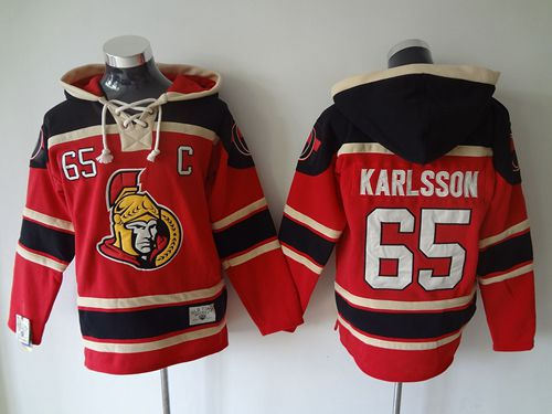 Ottawa Senators 65 Erik Karlsson Red Sawyer Hooded Sweatshirt NHL