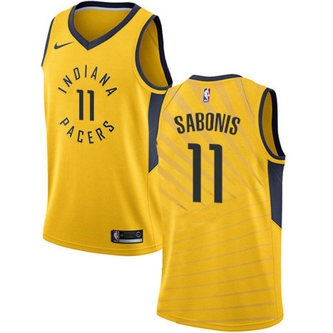 Pacers #11 Domantas Sabonis Gold Women's Basketball Swingman Statement Edition Jersey