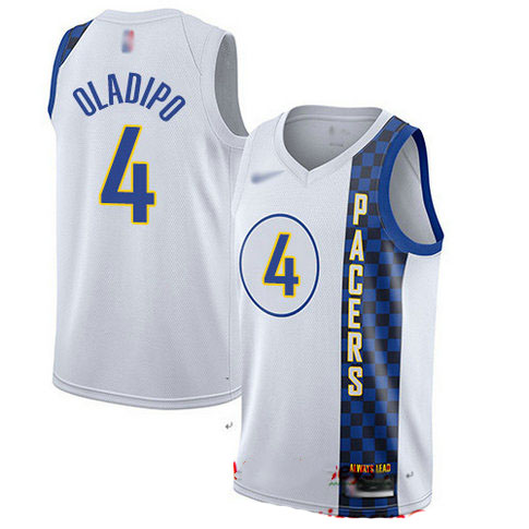 Pacers #4 Victor Oladipo White Basketball Swingman City Edition 2019 20 Jersey