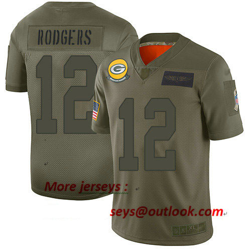 Packers #12 Aaron Rodgers Camo Youth Stitched Football Limited 2019 Salute to Service Jersey