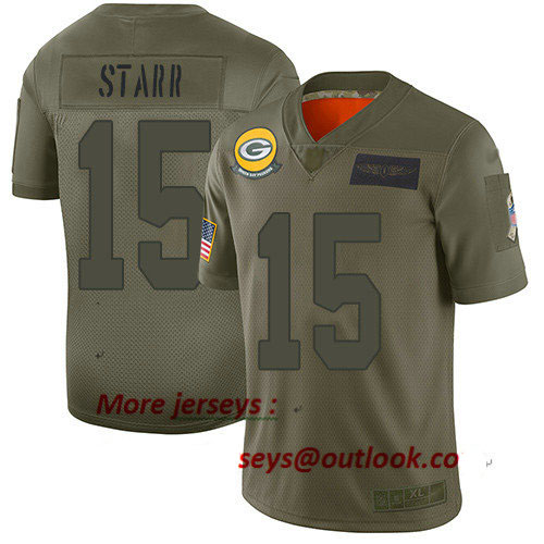 Packers #15 Bart Starr Camo Youth Stitched Football Limited 2019 Salute to Service Jersey