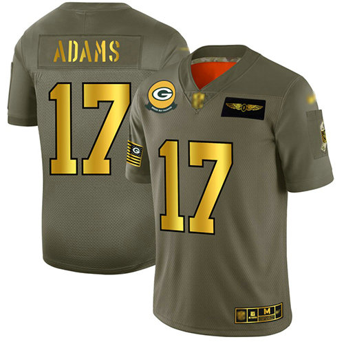 Packers #17 Davante Adams Camo Gold Men's Stitched Football Limited 2019 Salute To Service Jersey