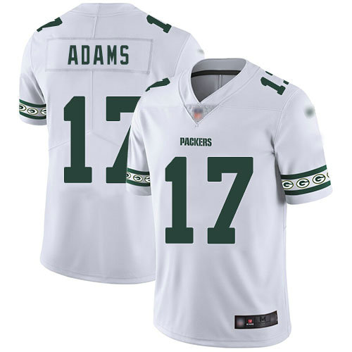 Packers #17 Davante Adams White Men's Stitched Football Limited Team Logo Fashion Jersey