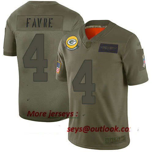 Packers #4 Brett Favre Camo Youth Stitched Football Limited 2019 Salute to Service Jersey