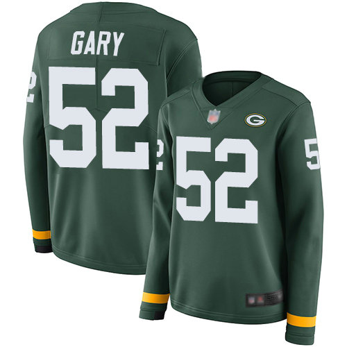 Packers #52 Rashan Gary Green Team Color Women's Stitched Football Limited Therma Long Sleeve Jersey