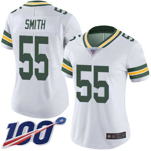 Packers #55 Za'Darius Smith White Women's Stitched Football 100th Season Vapor Limited Jersey