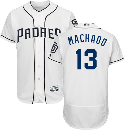 Padres #13 Manny Machado White Flexbase Authentic Collection Stitched Baseball Jersey