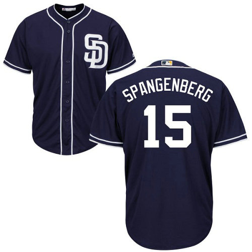 Padres #15 Cory Spangenberg Navy Blue New Cool Base Stitched Baseball Jersey